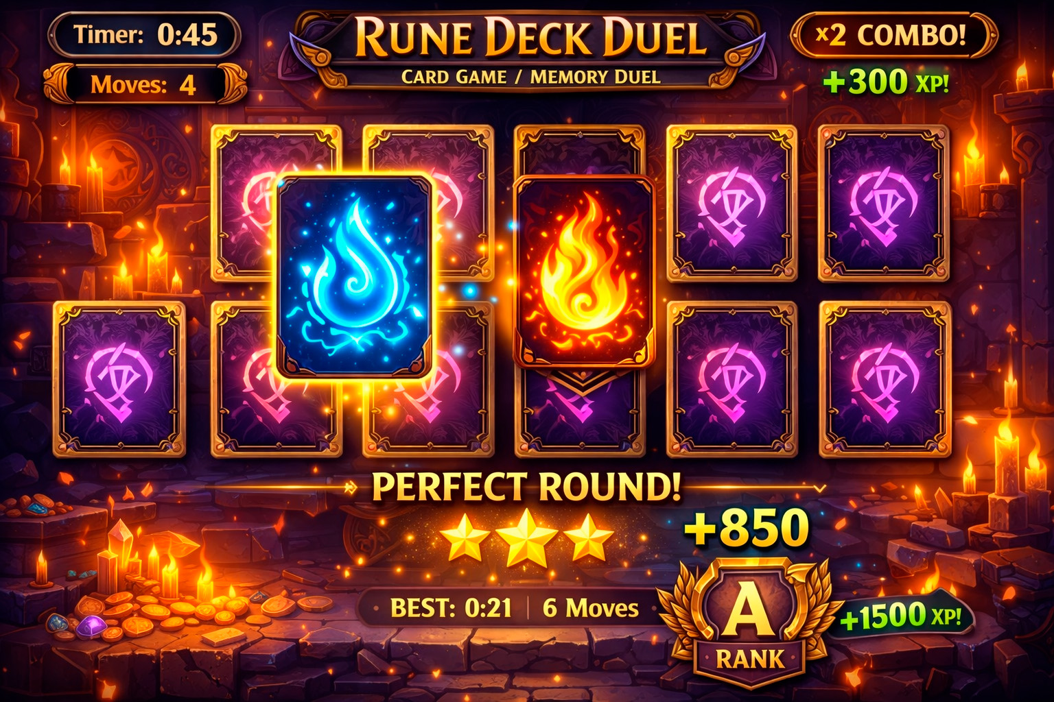 Rune Deck Duel fantasy memory card game artwork