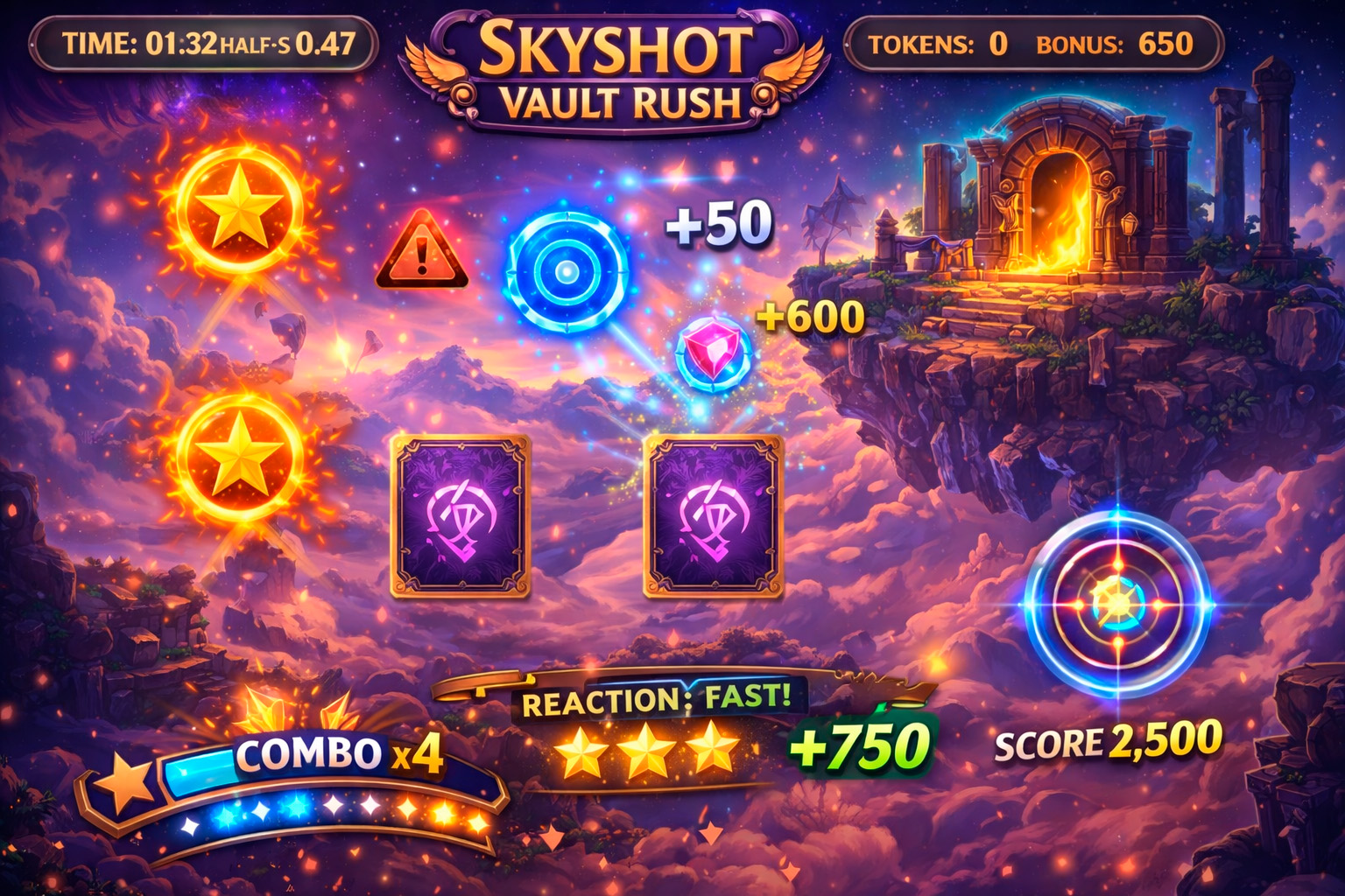 Skyshot Vault Rush reaction and accuracy game artwork